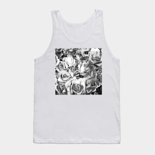 Black and white Roses Sketch Tank Top